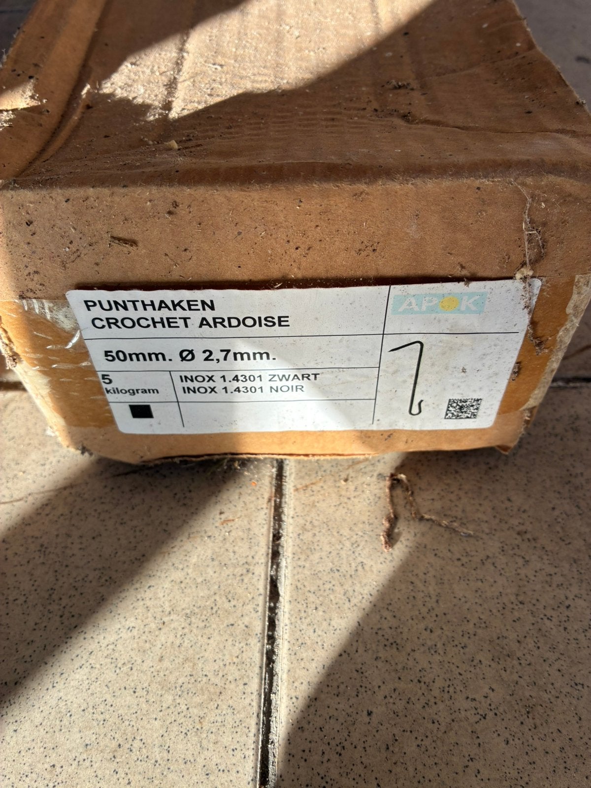 zwarte inox leihaken 5kg apok, Ophalen, Zo goed als nieuw