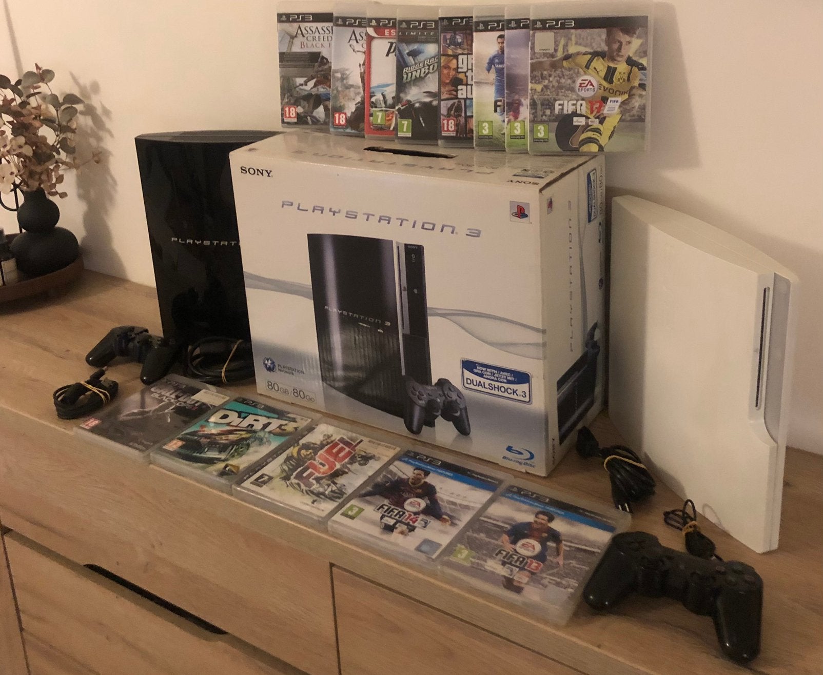 2 x PS3 avec jeux, Enlèvement ou Envoi, Comme neuf, Phat, Avec jeux