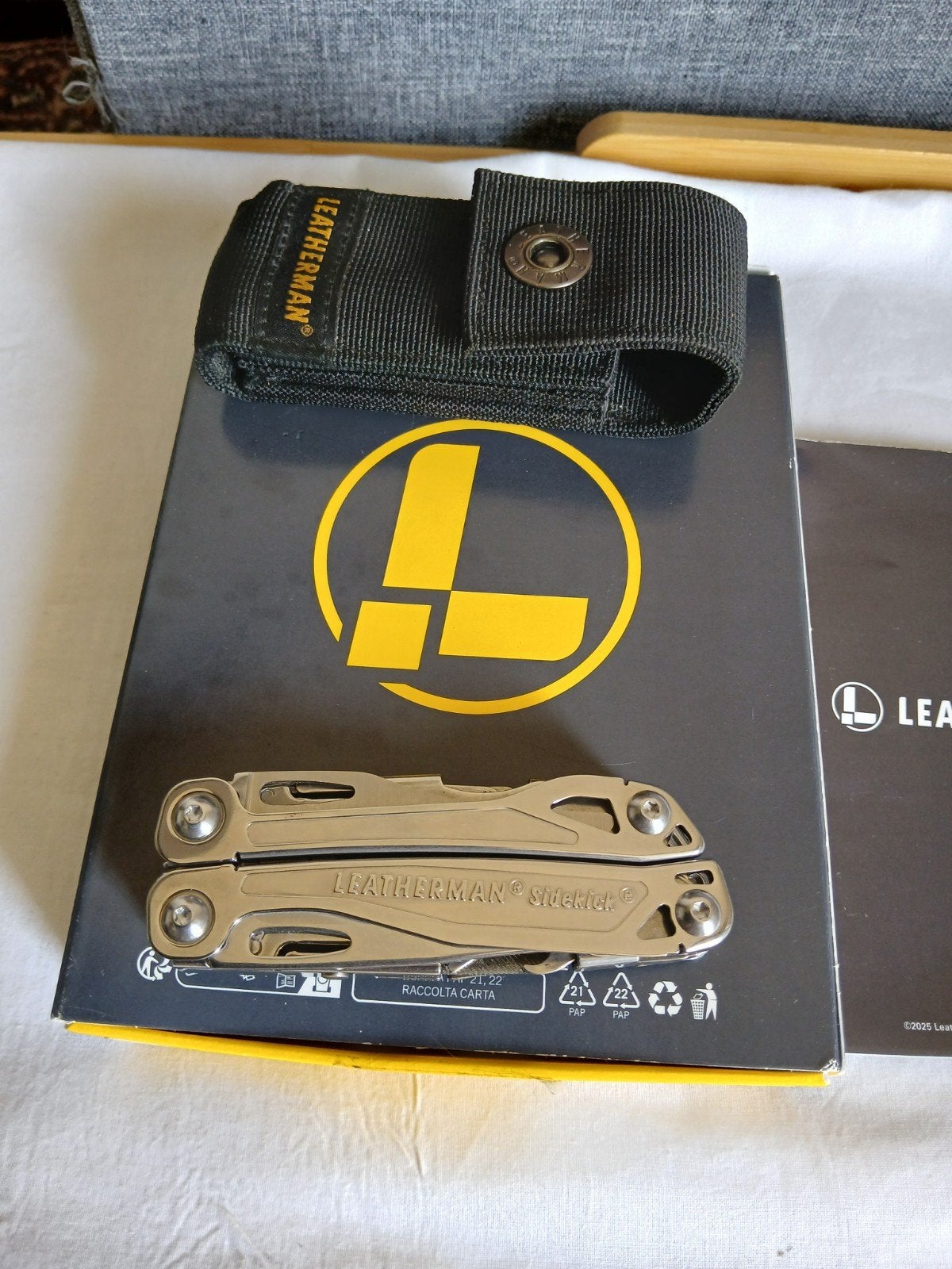 Leatherman-mes nieuw, nooit gebruikt, doos, koffer, papier, Nieuw