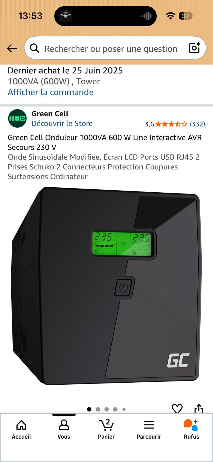 Ups apc green cell 1000va juin 2025, Enlèvement ou Envoi, Comme neuf