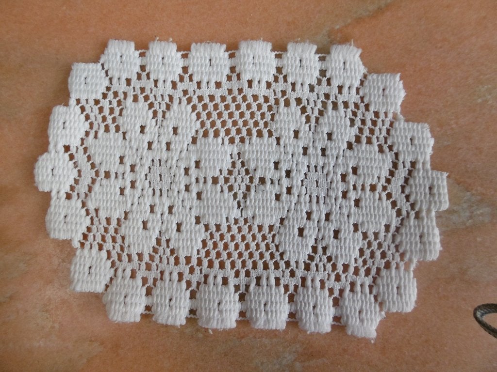 dessous de verre, ovale blanc fabriqué à la machine, Enlèvement ou Envoi