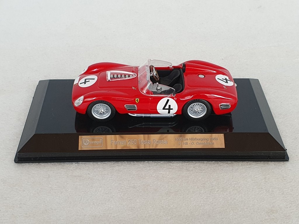 Burago: Ferrari 250 Testa Rossa P. Hill 1.000 km Nürburgring, Enlèvement ou Envoi, Utilisé, Voiture