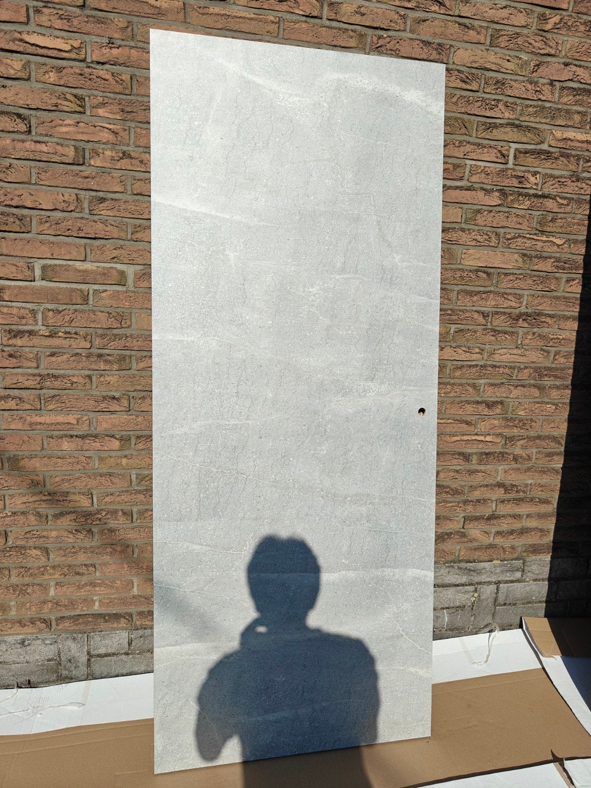 Porte Grise effet marbré comme neuve, Tuin en Terras, Ophalen, 100 tot 150 cm, 200 cm of meer, Zo goed als nieuw
