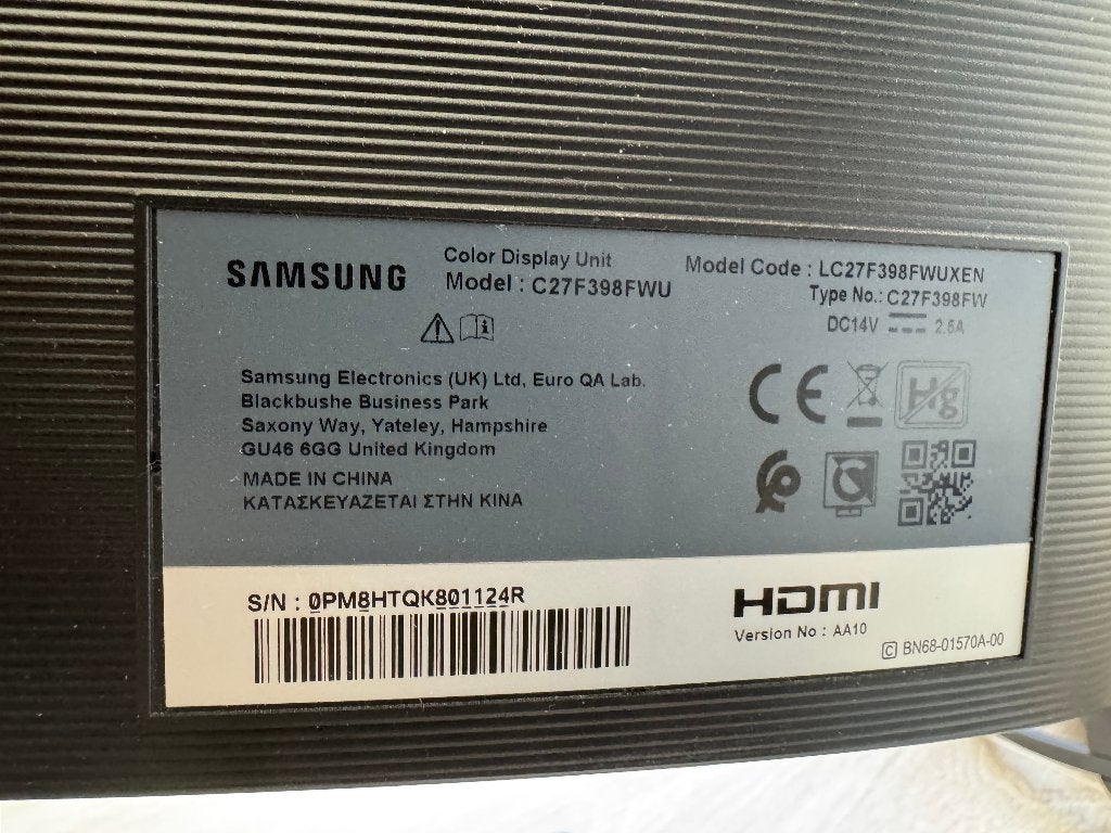 Samsung 27-inch 1080p curved monitor, Computers en Software, Ophalen, Full HD, Onbekend, 61 t/m 100 Hz