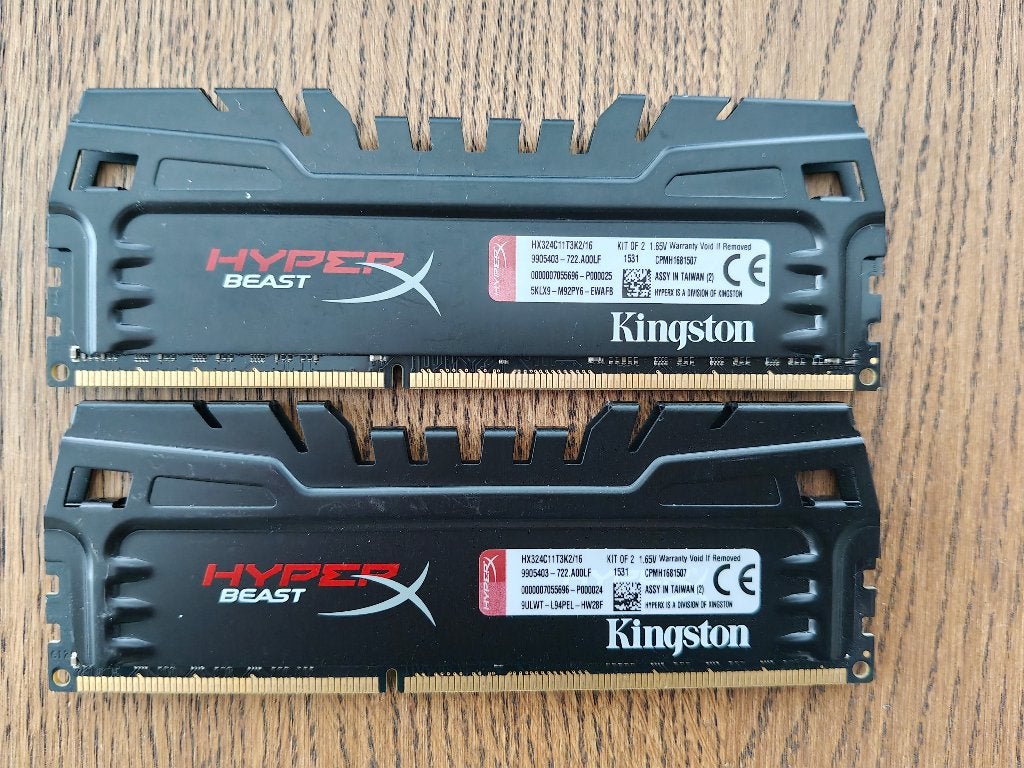 DDR 3 Ram Kingston HyperX Beast 2x 8GB, Informatique & Logiciels, Mémoire RAM, Comme neuf, DDR, Enlèvement, Desktop