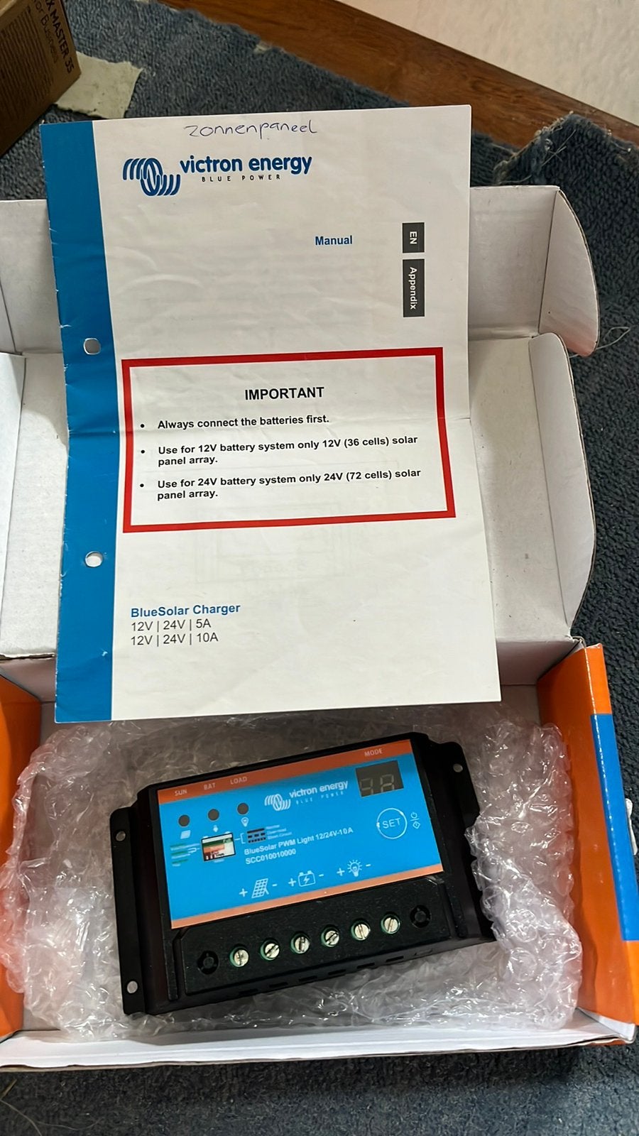 Victron blue-smart PWM light zonnepaneel lader, Ophalen, Zo goed als nieuw, Overige typen