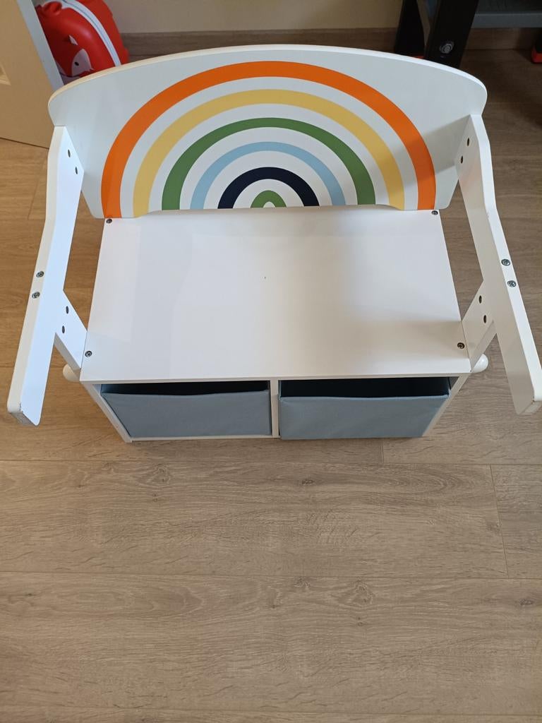 Combi tafeltje en zitbank, Ophalen