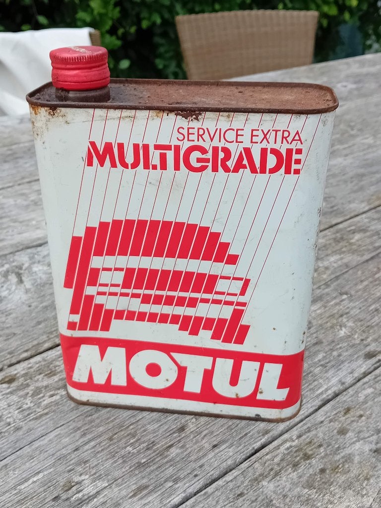 vintage olieblik MOTUL multigrade, Verzamelen, Ophalen of Verzenden, Gebruikt