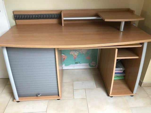bureau, Maison & Meubles, Bureaux, Comme neuf, Autres types, Autres marques, Moderne, Autres matériaux, Brun, Démontable, Espace de rangement