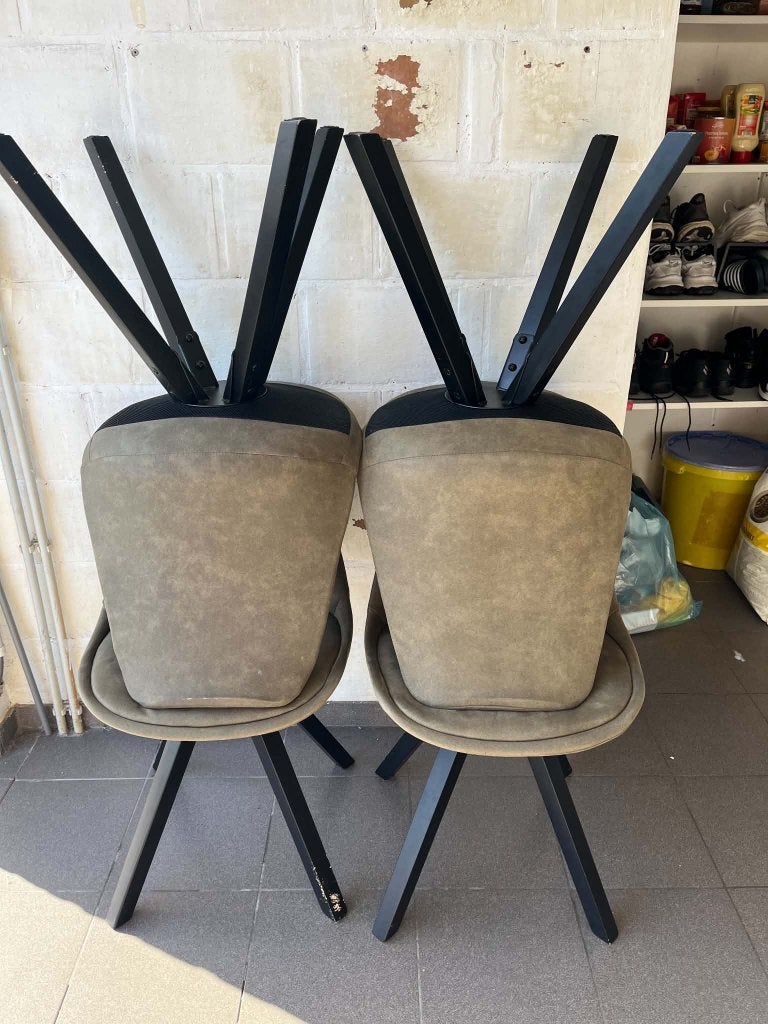 4 stoelen olijfgroen, Ophalen, Gebruikt, Overige kleuren, Industrieel