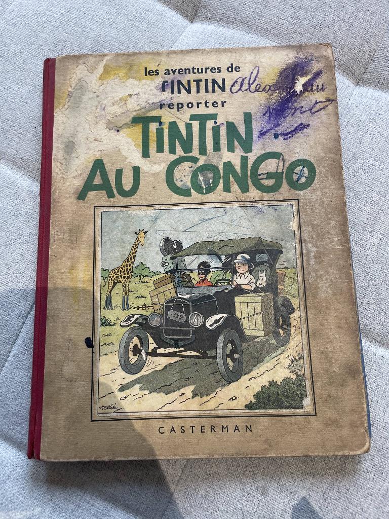 Tintin au Congo (1937) - te restaureren, Verzamelen, Stripfiguren, Gebruikt, Boek of Spel, Kuifje, Ophalen of Verzenden