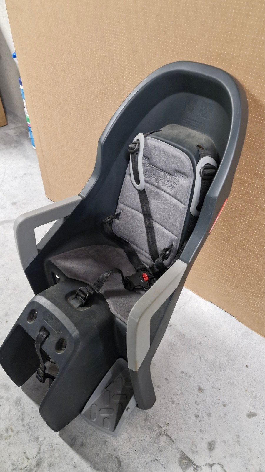 Fietsstoel voor bagagedrager, achterzit, Guppy Polisport, Fietsen en Brommers, Ophalen, Achterzitje, Voetsteuntjes, 0 t/m 18 kg