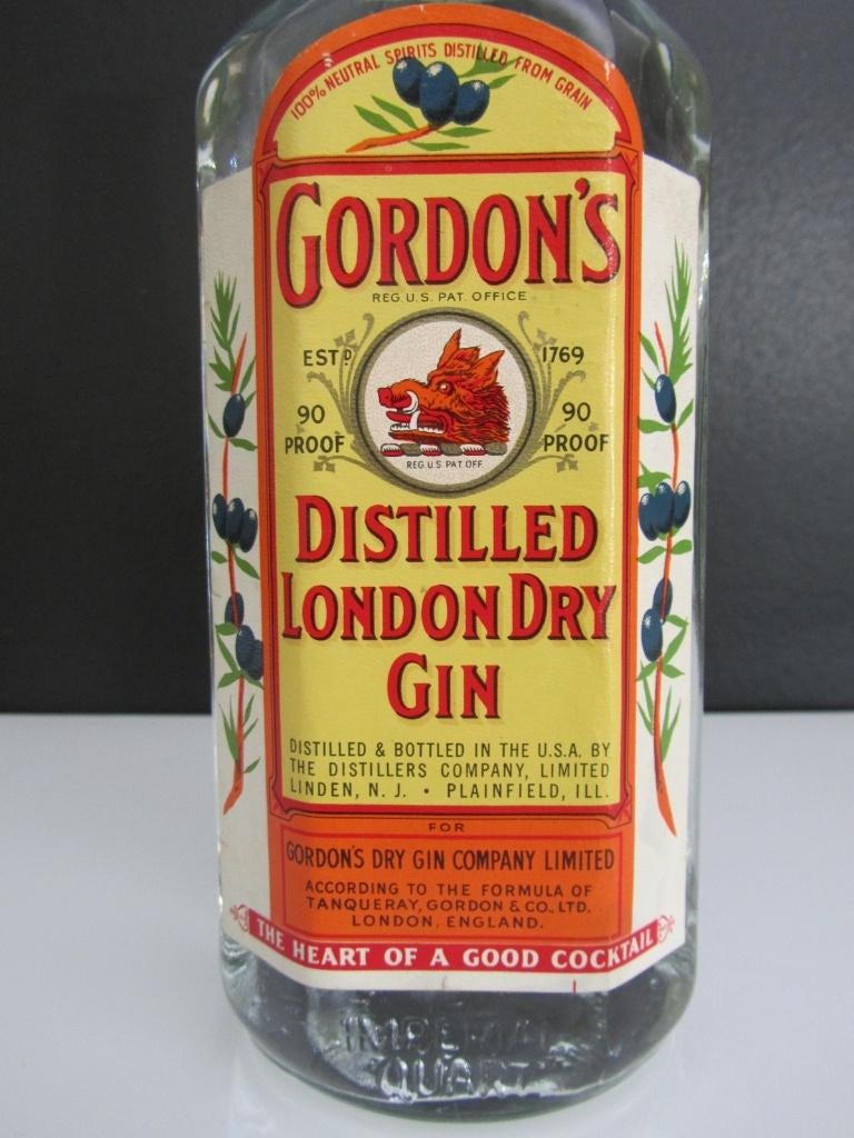 Gin Gordon's - collectible fles 1971 - 90 proof !, Collections, Enlèvement ou Envoi, Pleine, Comme neuf, Autres types