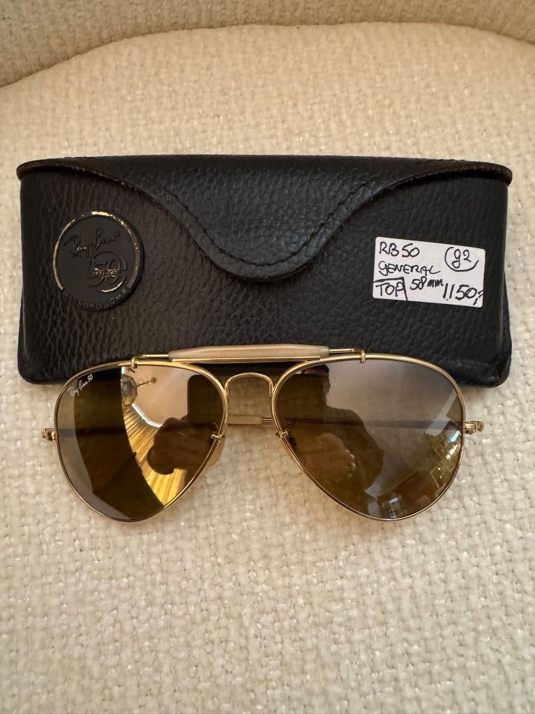 Vintage B&L Ray-Ban RB50 Outdoorsman 58mm zonnebril General, Ophalen of Verzenden, Zo goed als nieuw, Zonnebril, Ray-Ban