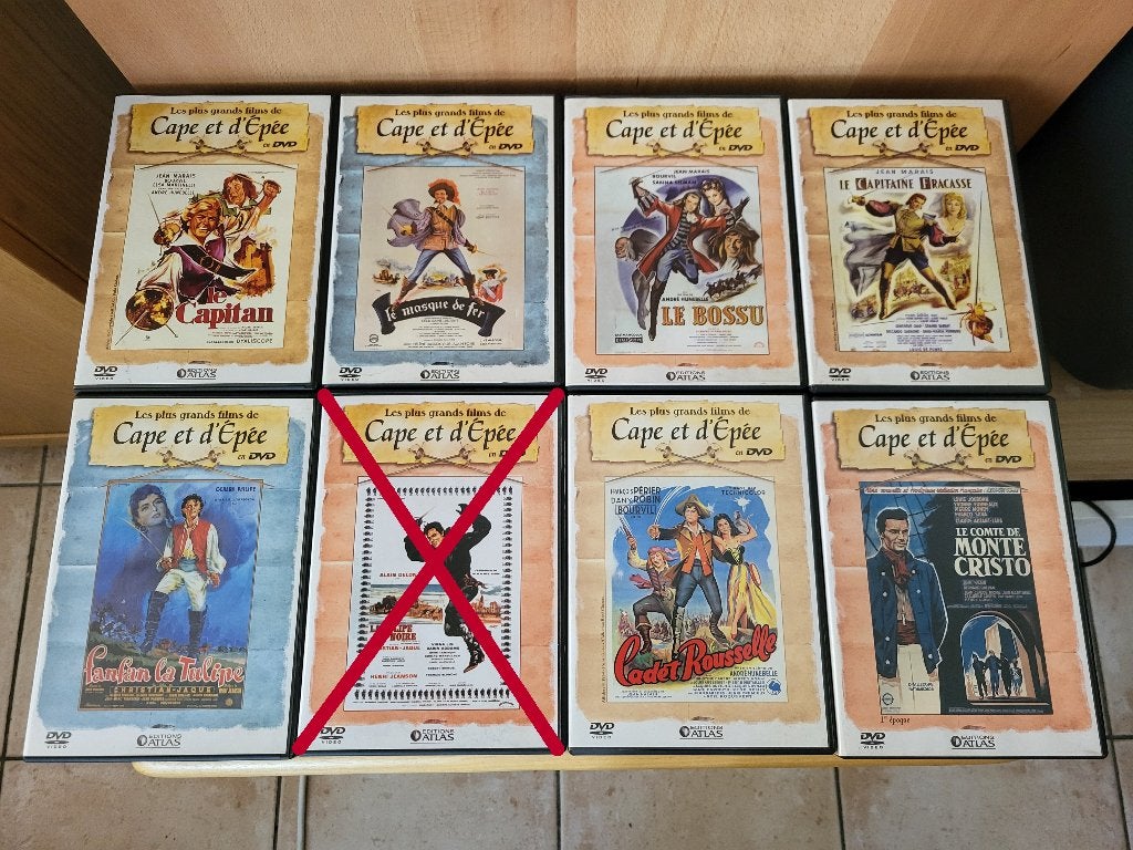 Lot DVD collection « Cape et Épée », Cd's en Dvd's, Dvd's | Klassiekers, Actie en Avontuur, 1940 tot 1960, Ophalen