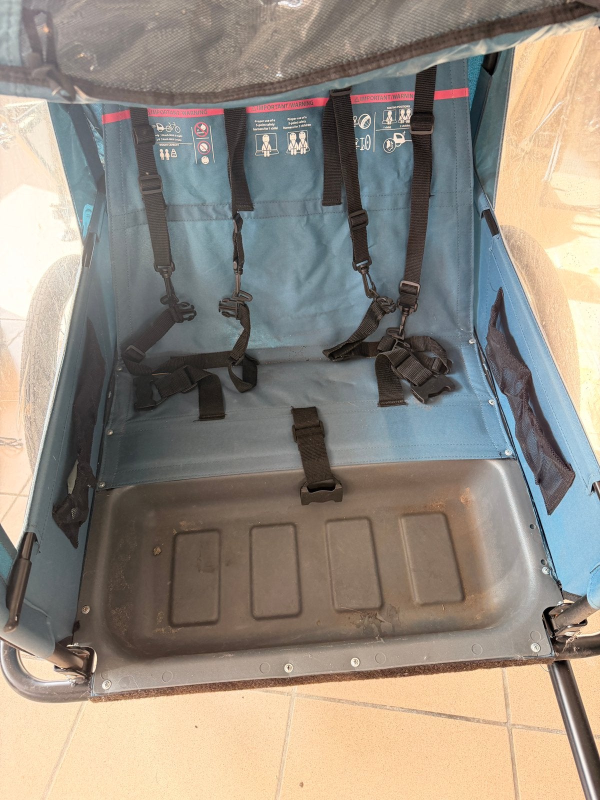 Fiets kar 2 kinderen, Ophalen, Zo goed als nieuw, Kinderkar, Opvouwbaar