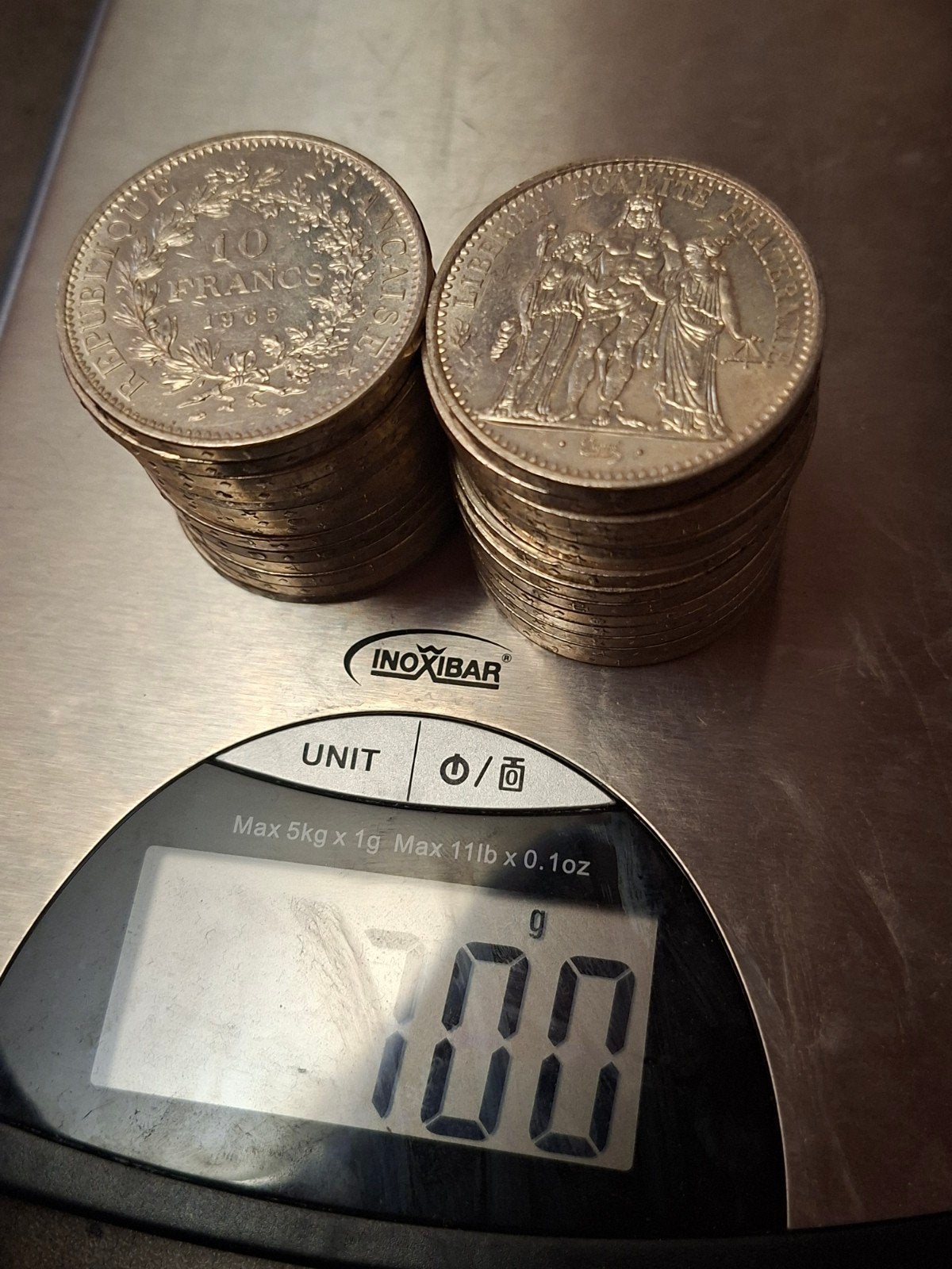 lot pièce argent 700 gramme 900 millièmes 10 franc francais, Enlèvement ou Envoi, Argent