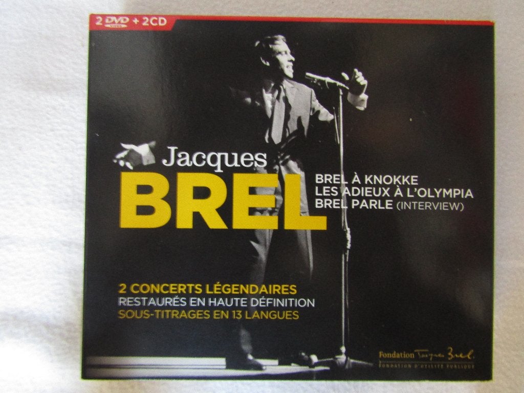 Unieke dvd+cd-boxset Jacques Brel, Knokke en Olympia,, Boxset, Ophalen of Verzenden, Zo goed als nieuw, Chanson