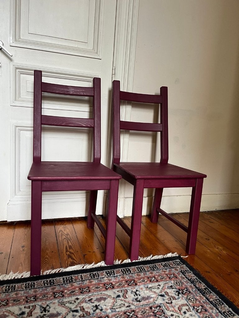 Zeer leuke paarse IVAR stoelen, Huis en Inrichting, Stoelen, Ophalen, Twee, Overige kleuren, Mooi