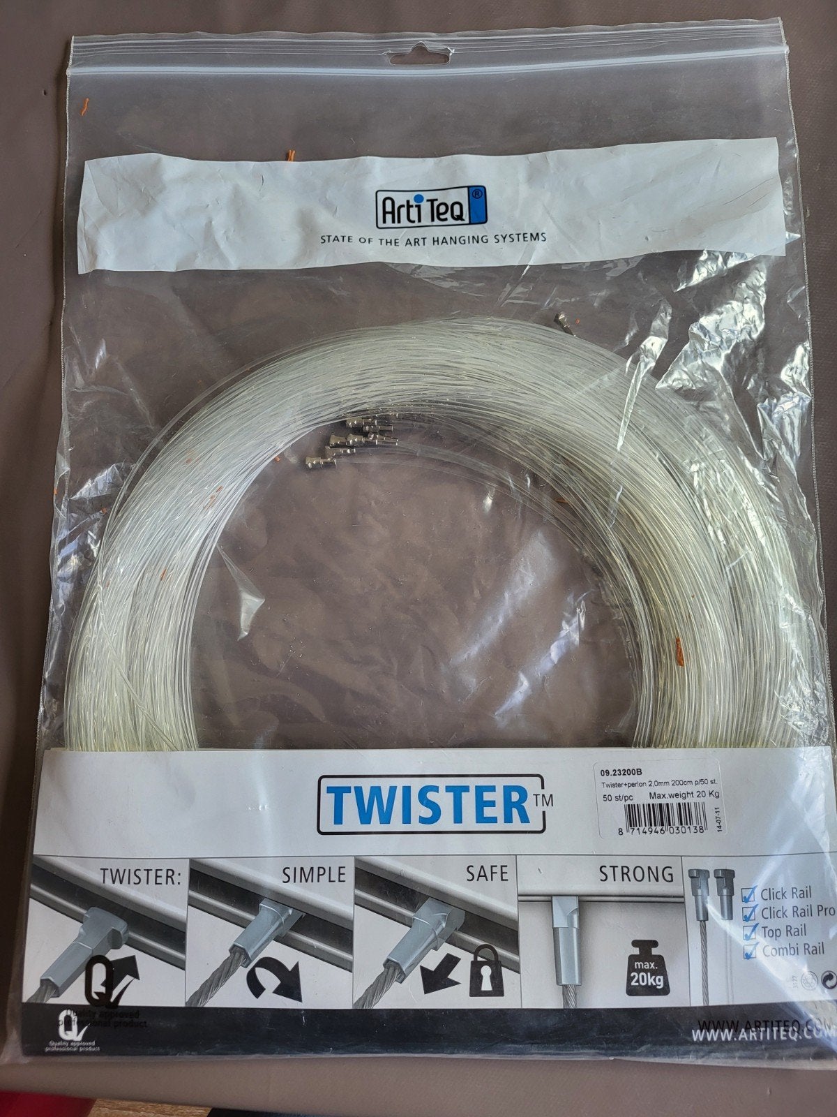 Fils de suspension Artiteq Twister, Enlèvement, Comme neuf