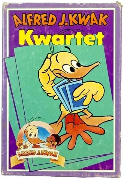Alfred J Kwak Kwartet Selecta Kaartspel Vintage 1989, Een of twee spelers, Verzenden, Zo goed als nieuw, Studio 100