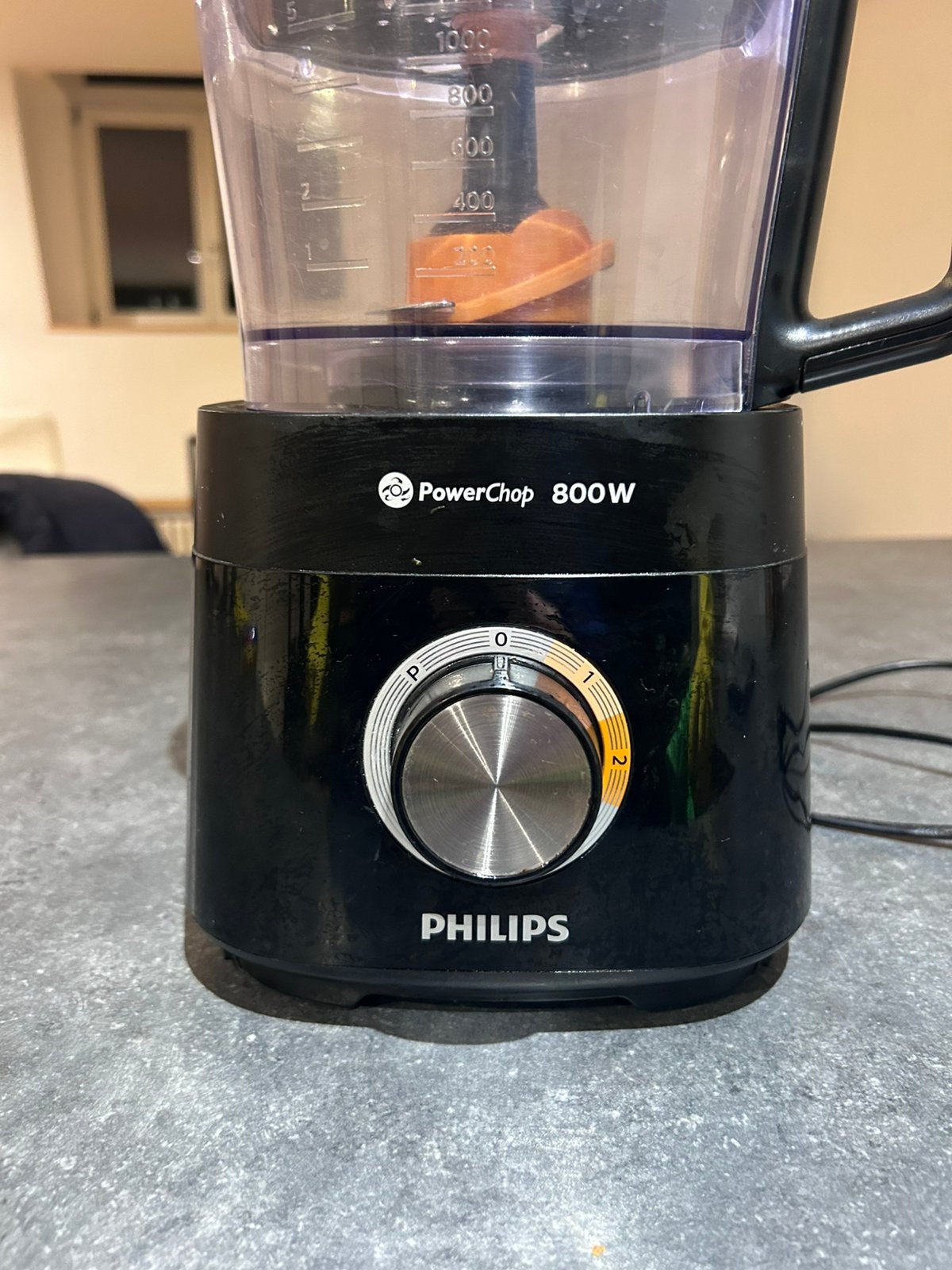 Philips PowerChop 800W, 1 tot 2 liter, Ophalen, 2 snelheden