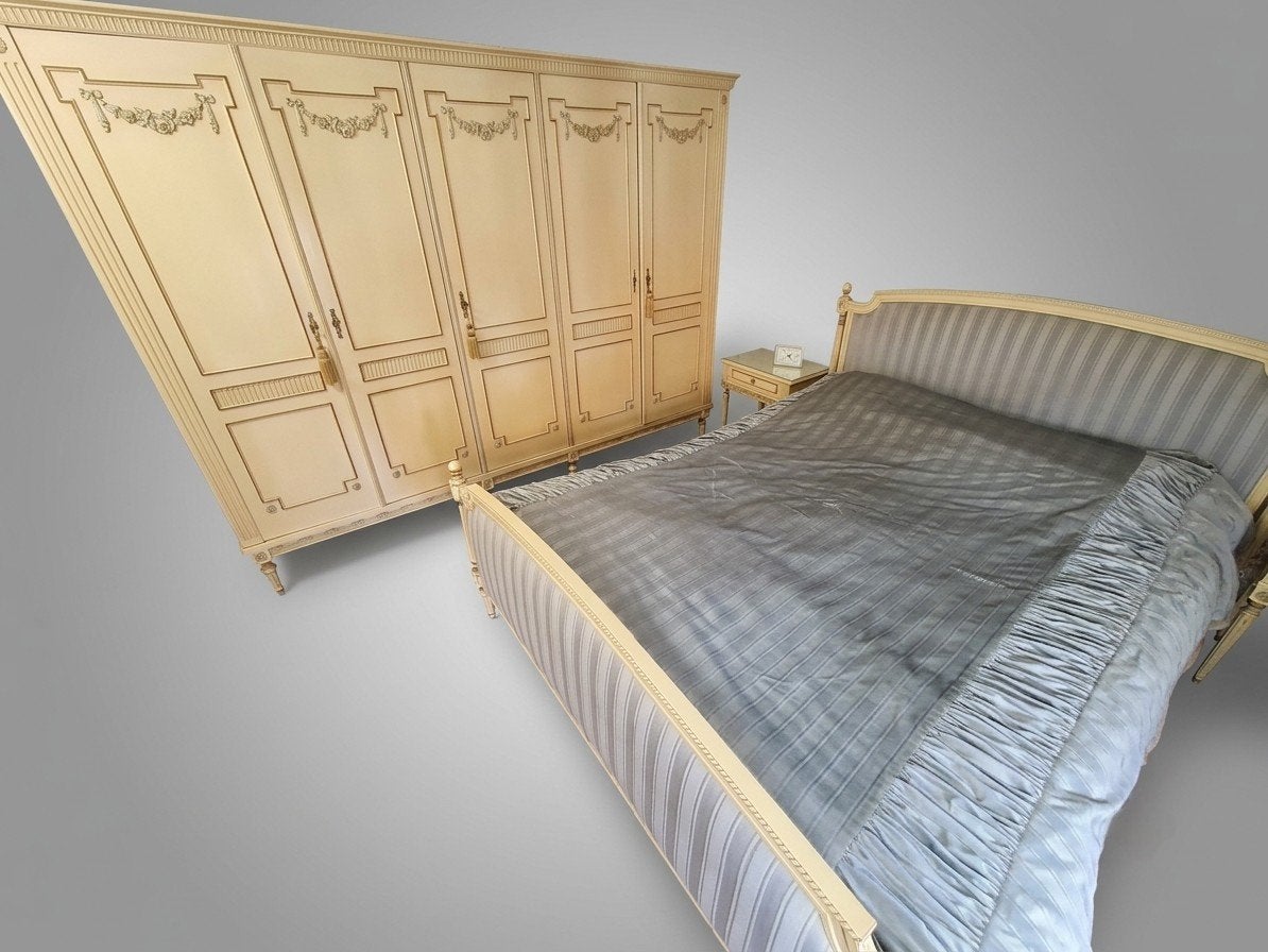 Louis XV-stijl slaapkamer, Ophalen, Gebruikt, Tweepersoons, Crème