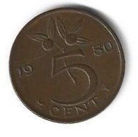 Munt Nederland 5 cent 1980 (Stuiver), Timbres & Monnaies, Monnaies | Pays-Bas, Enlèvement ou Envoi, Reine Juliana, 5 centimes