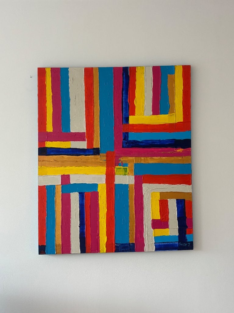 Schilderij op doek 120x100, Antiek en Kunst, Ophalen, Doek