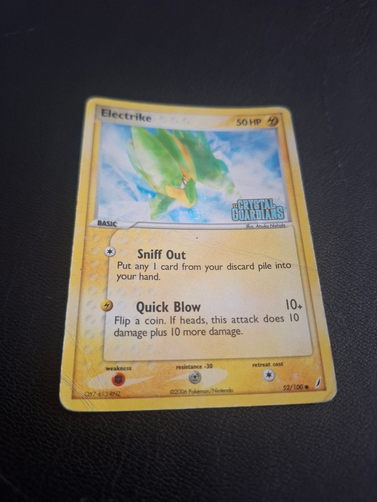 Electrike Pokémon Kaart - Crystal Guardians 52/100, Hobby en Vrije tijd, Verzamelkaartspellen | Pokémon, Ophalen of Verzenden
