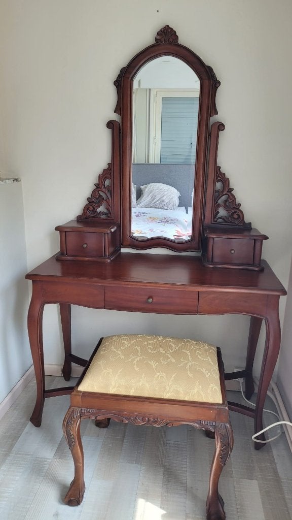Kaptafel en hoge ladekast uit Bali, Indonesië, Ophalen, Zo goed als nieuw, Hout