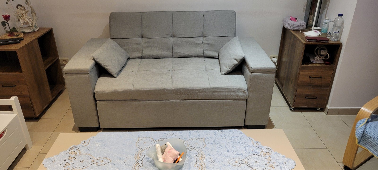 Canapé convertible en lit, Maison & Meubles, Enlèvement, Gris