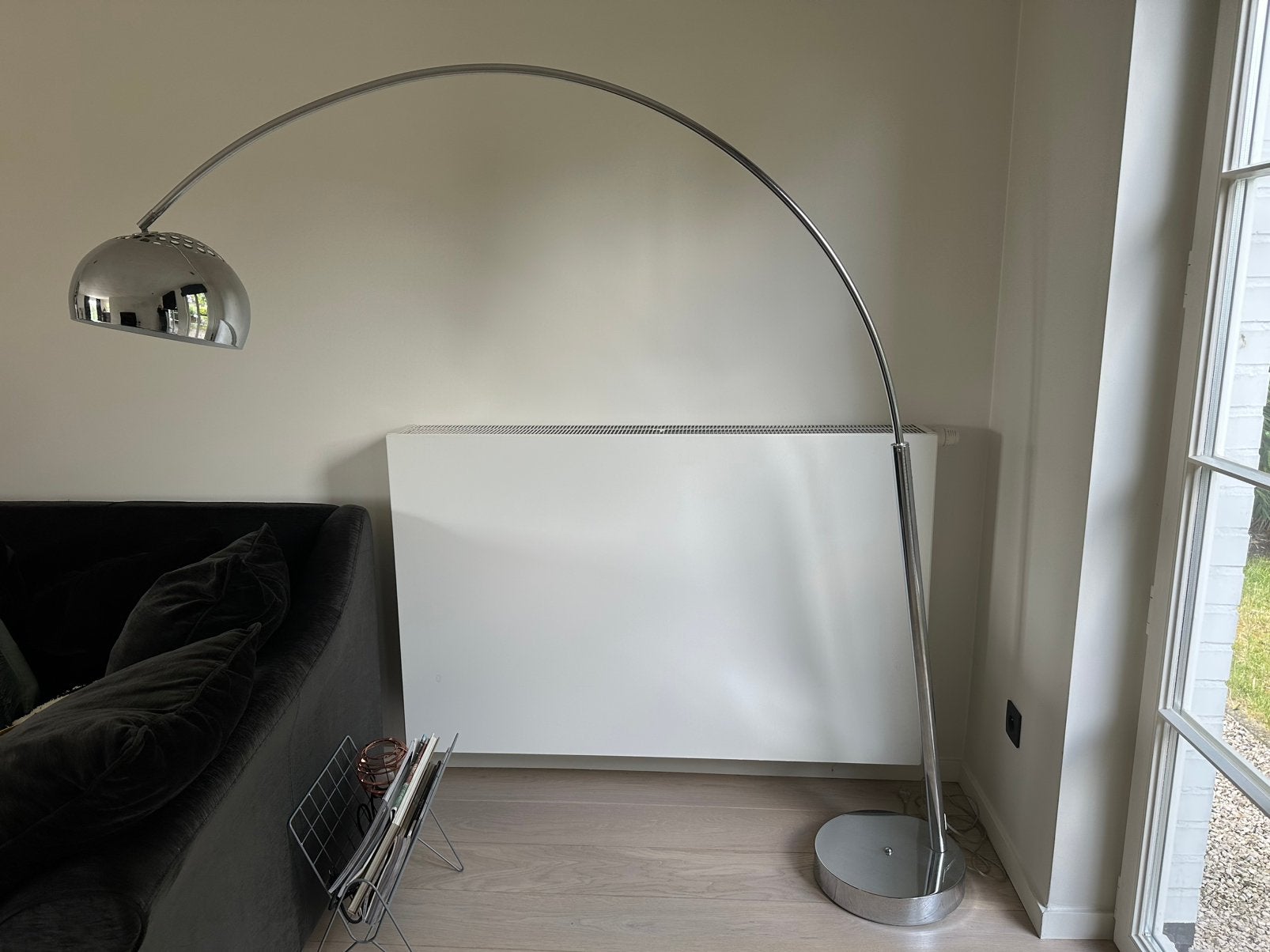 Vloerlamp chroom, Maison & Meubles, Lampes | Lampadaires, Utilisé, Métal, Modern, 150 à 200 cm