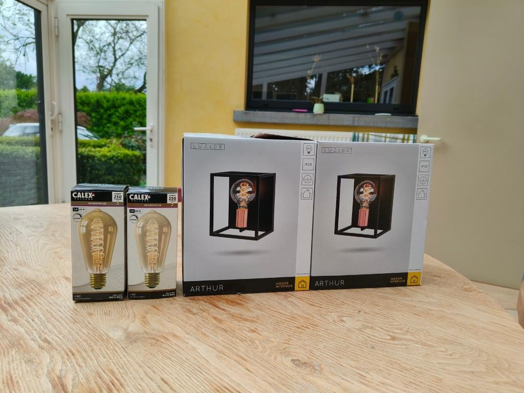 Wandlampen Lucide Arthur 2 stuks, Ophalen, Nieuw, Metaal