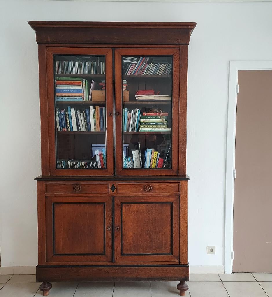 vitrine ancienne, 25 à 50 cm, Avec tablette(s), Klassiek, 100 à 150 cm