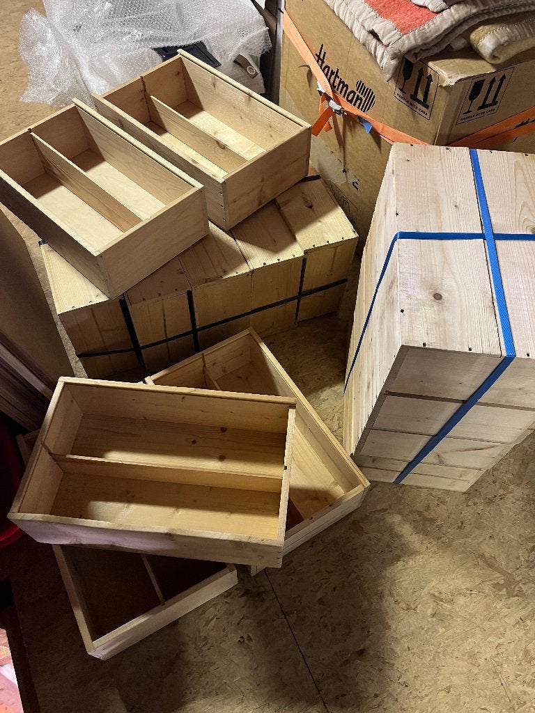 13 houten kistjes kratten bakjes, Doe-het-zelf en Bouw, Kratten en Dozen, Ophalen, Minder dan 50 cm, Minder dan 40 cm, Krat