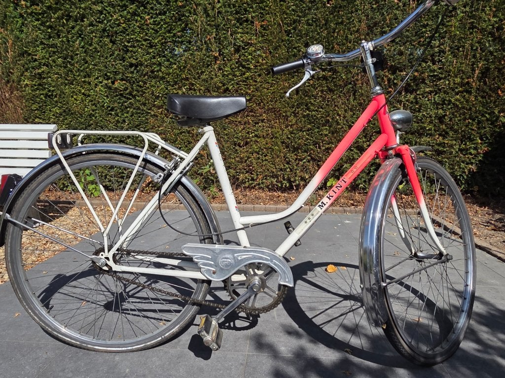 Meisjes fiets 9 - 14 jarig. Kleur wit-roze., Fietsen en Brommers, Gebruikt, Velgrem, Handrem, Marcel Kint