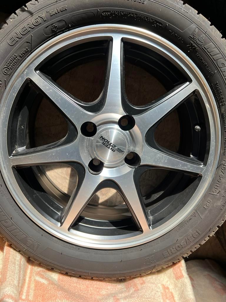 4 zomerbanden Michelin op velg 195/50R15, Auto-onderdelen, Banden en Velgen, Ophalen