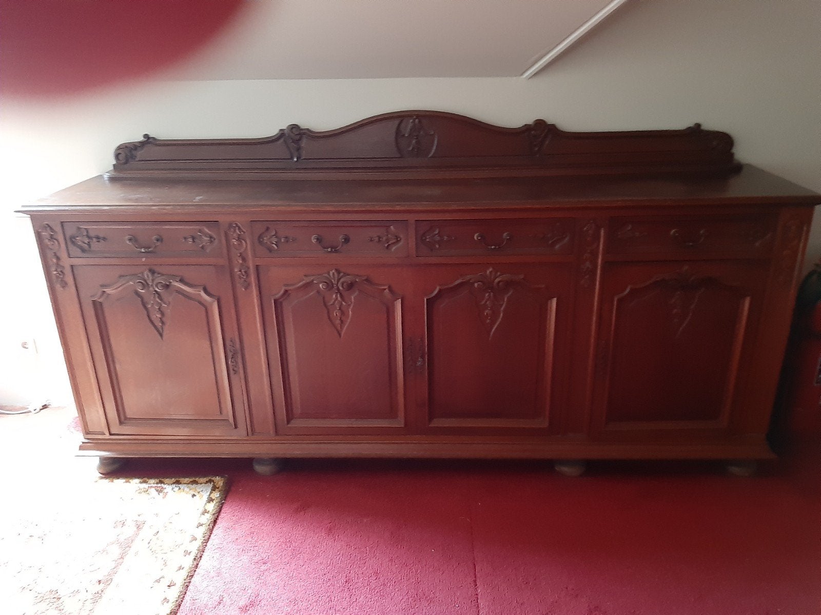 Coin repas classique en chêne : vitrine, commode, table,, Enlèvement