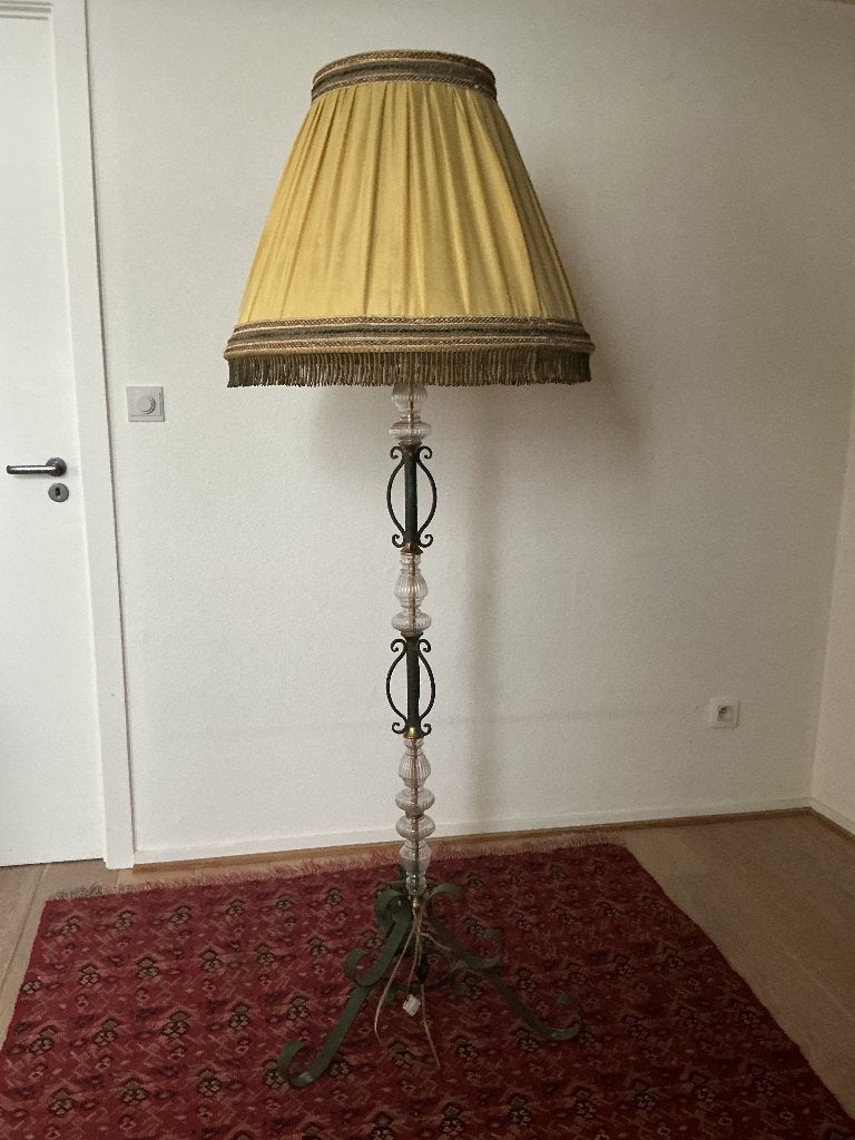 Vintage staande lamp, Ophalen, Gebruikt, Vintage, Glas