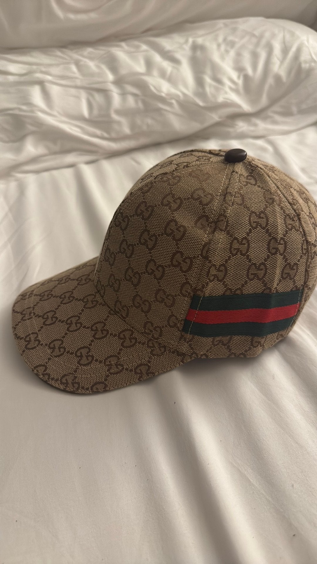 Bruine gucci pet, Kleding | Heren, Hoeden en Petten, Ophalen of Verzenden, Zo goed als nieuw, Pet
