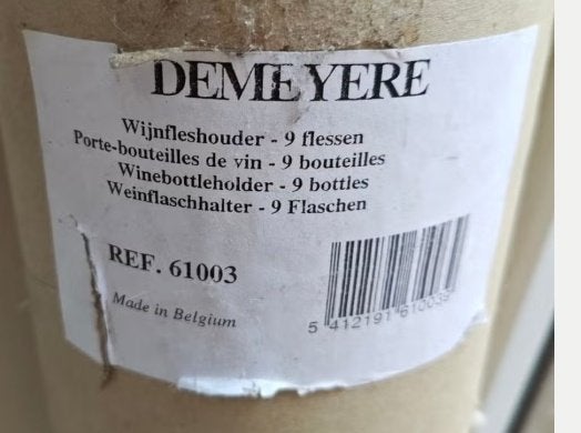 Demeyere decoratief en functioneel verticaal wijnrek 9 fles, 5 tot 15 flessen, Nieuw, Ophalen of Verzenden, 75 – 100