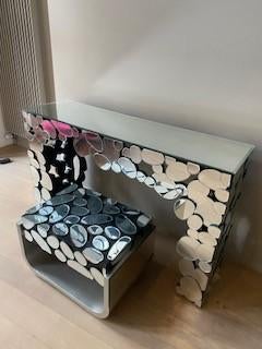 Console miroir galet de Mobilier Moss, 25 à 50 cm, 150 à 200 cm, Comme neuf, Verre