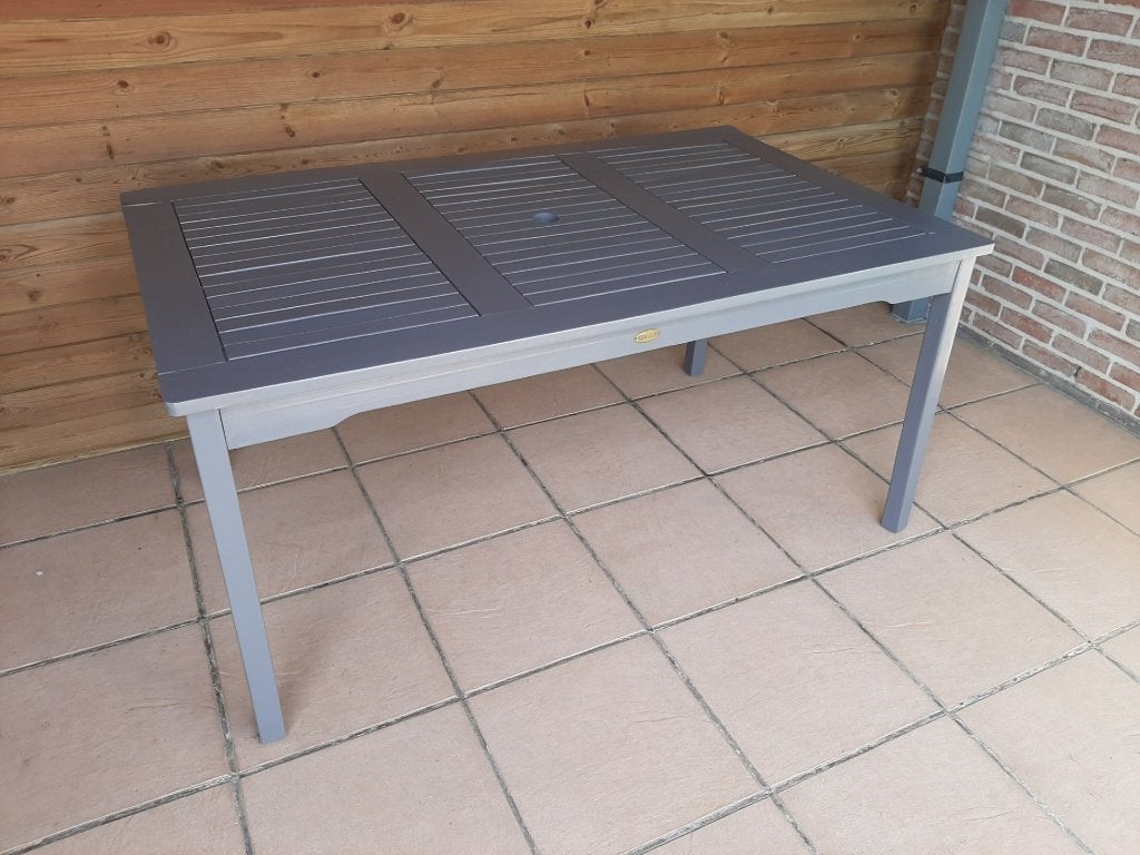tuintafel in hout 150 cm lang en 90 cm breed, Enlèvement