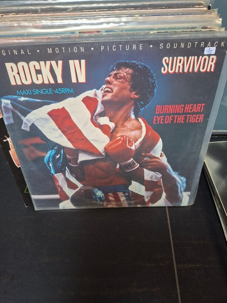 12" - survivor - burning heart/eye of the tiger - vak 10, Cd's en Dvd's, Zo goed als nieuw, Hardrock, 12 inch, Overige typen