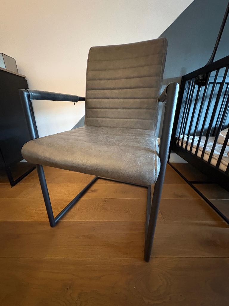 6 eetkamerstoelen, Huis en Inrichting, Ophalen, Zo goed als nieuw, Grijs, Vijf, Zes of meer stoelen