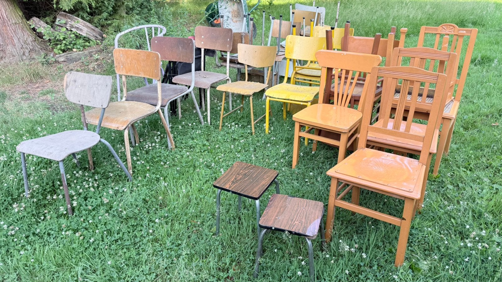 20 tal vintage stoelen -, Enlèvement, Utilisé