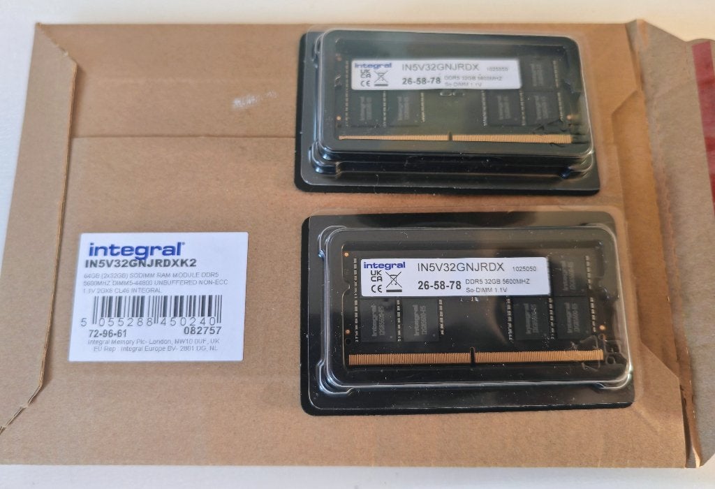 Integral 64 GB (2x32 GB) 5600 MHz CL46 DDR5 SO-DIMM RAM-kit, Nieuw, Ophalen of Verzenden, DDR5, 64 GB