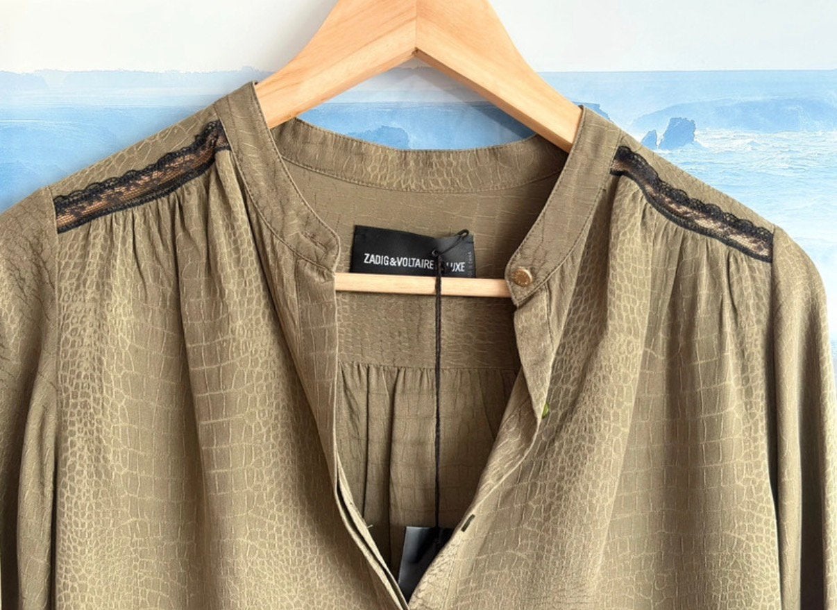 Zadig & Voltaire Deluxe blouse van 100% zijde (maat S), Ophalen of Verzenden, Nieuw, Maat 36 (S), Groen