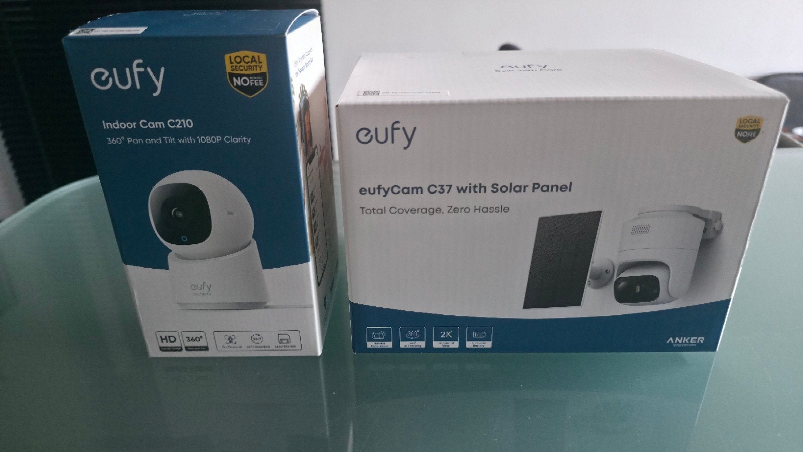 Eufy Beveiligingscamera's: C37 (Buiten, AI-tracking) & C210, Enlèvement ou Envoi, Comme neuf